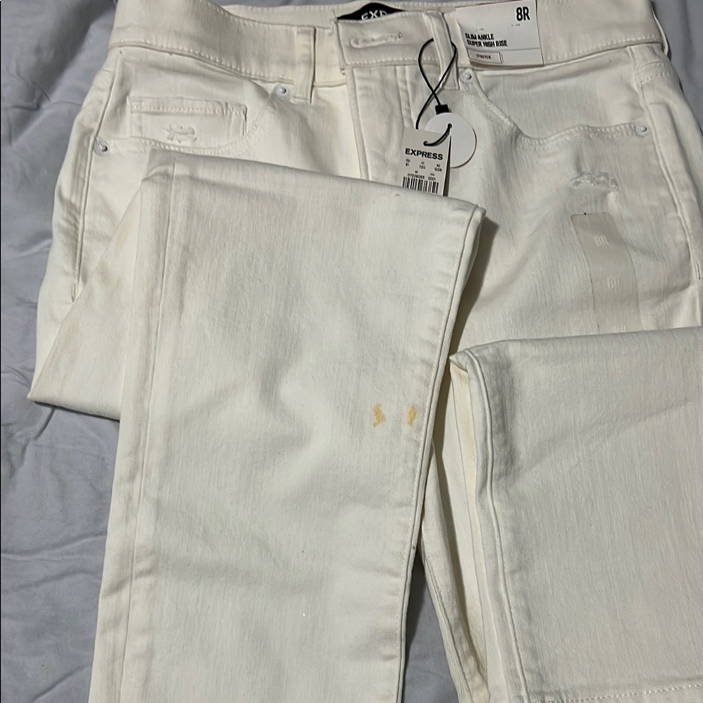 Express White Super High Rise Jeans - Picture 2 of 5